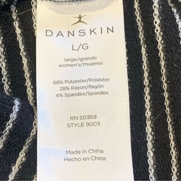 Danskin Split Hem Tunic Black and White Striped Size Large - Picture 7 of 10